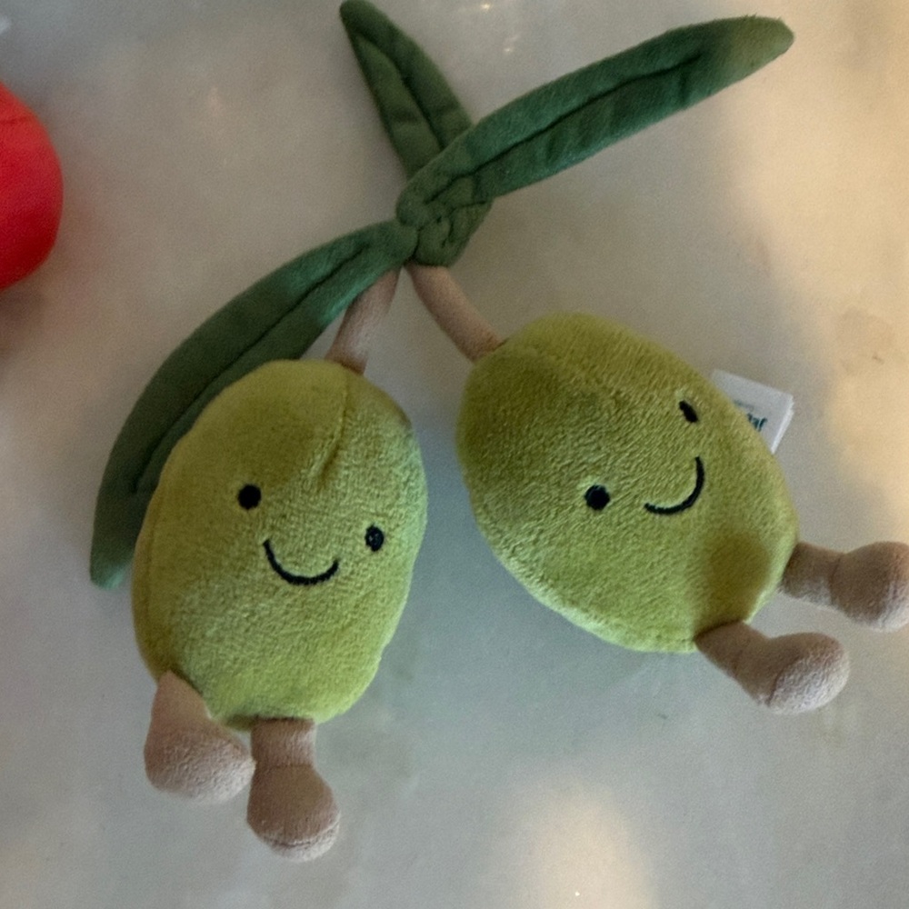 Jellycat Green Olive Plush with Leafy Stems